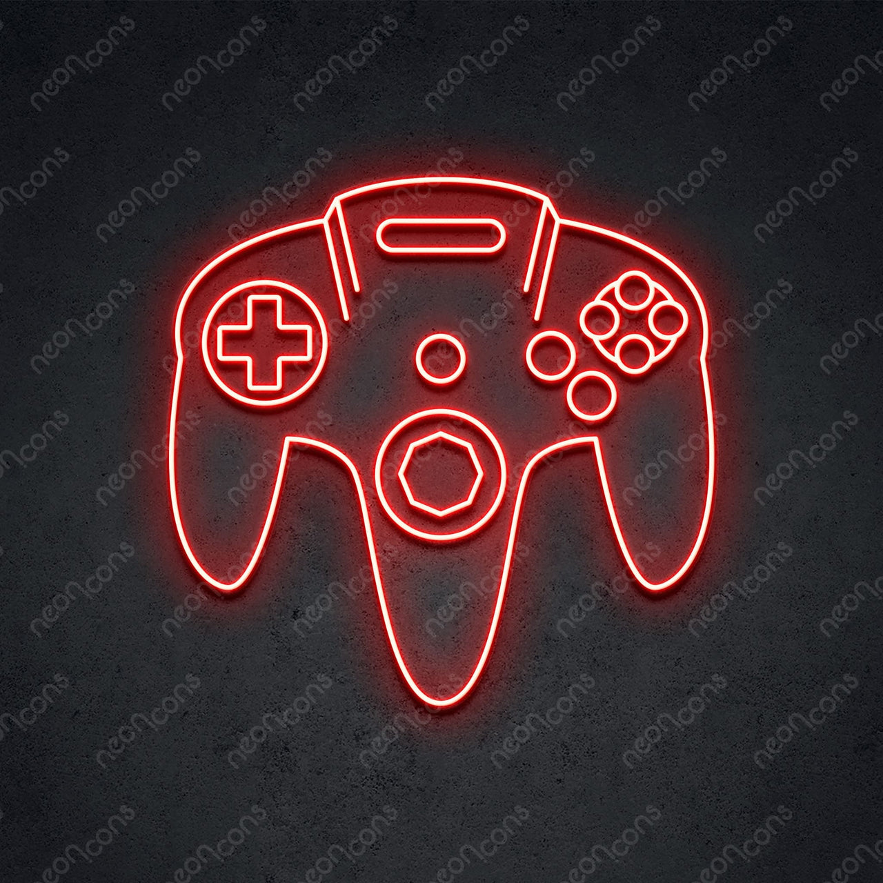 "Retro Controller" Neon Sign 2ft x 2ft / Red / LED Neon by Neon Icons