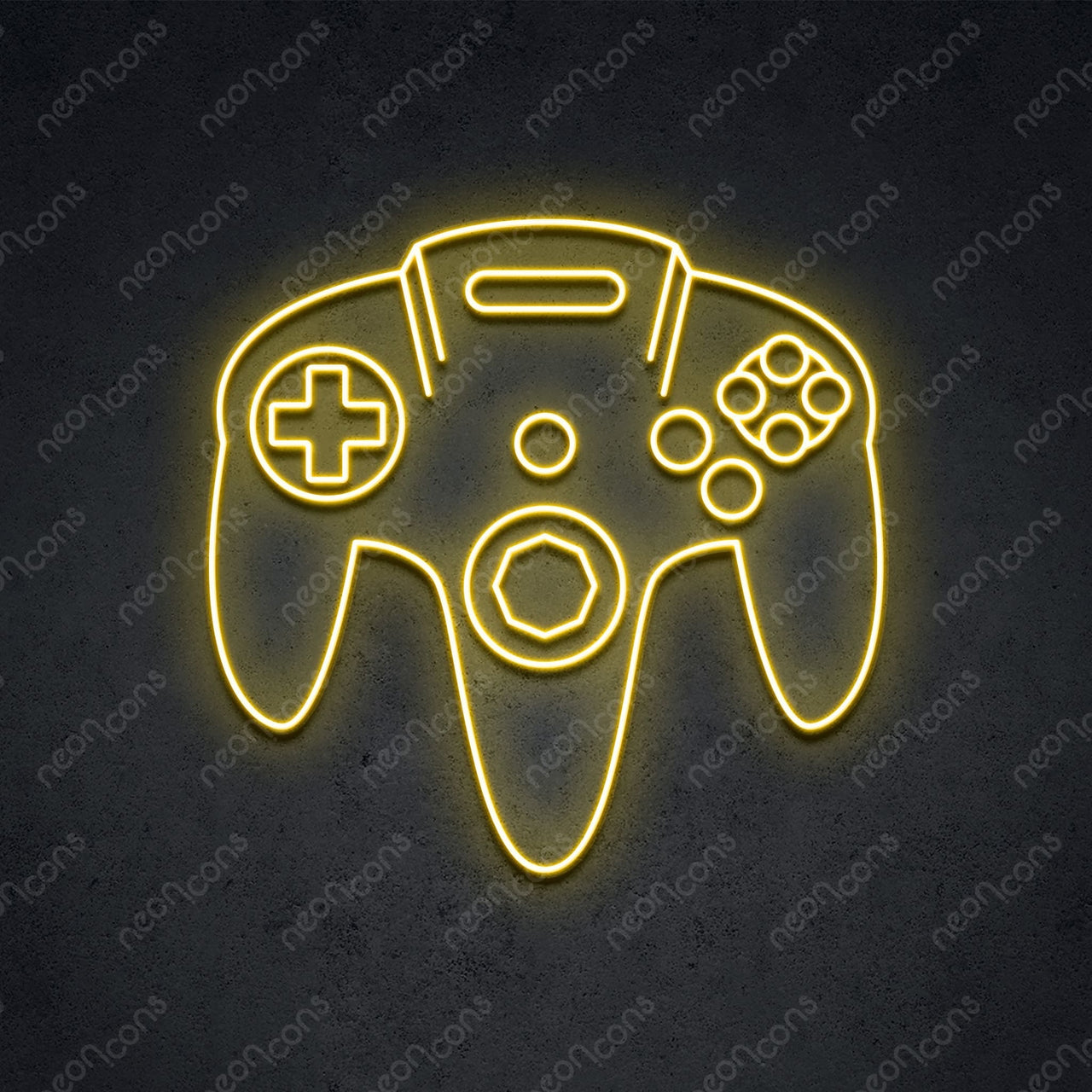 "Retro Controller" Neon Sign 2ft x 2ft / Yellow / LED Neon by Neon Icons