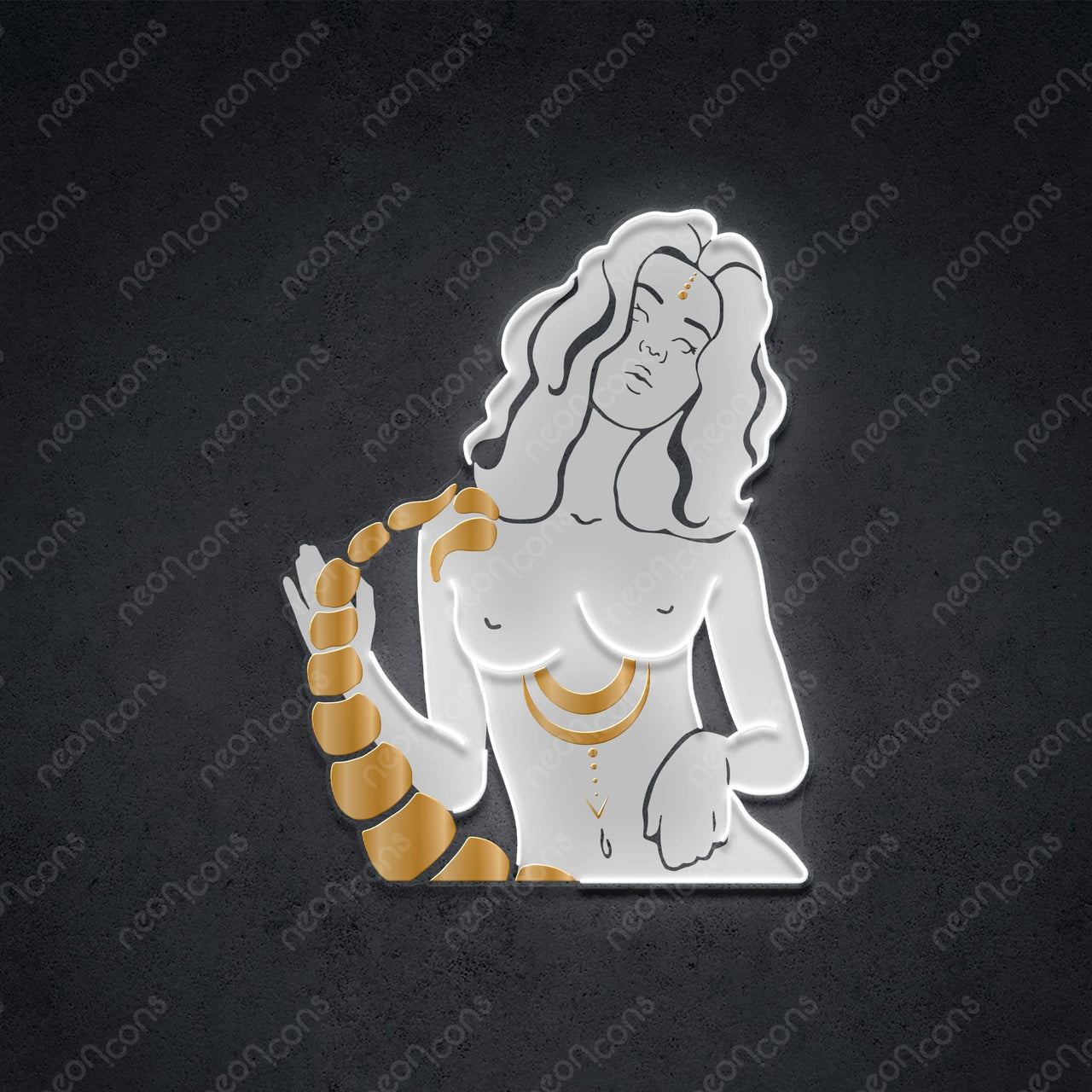 "Scorpio Goddess" LED Neon x Print x Reflective Acrylic by Neon Icons