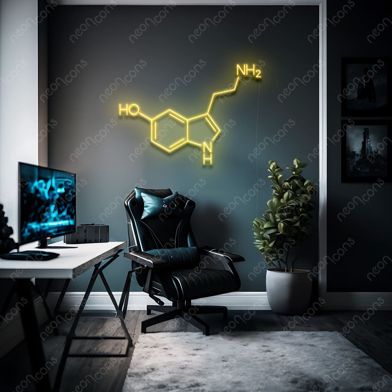 "Serotonin Molecule" LED Neon by Neon Icons