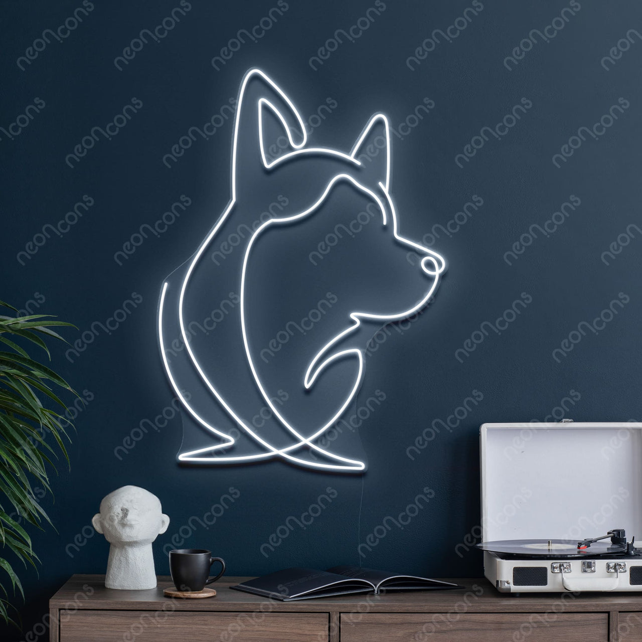 "Siberian Husky Face" LED Neon by Neon Icons