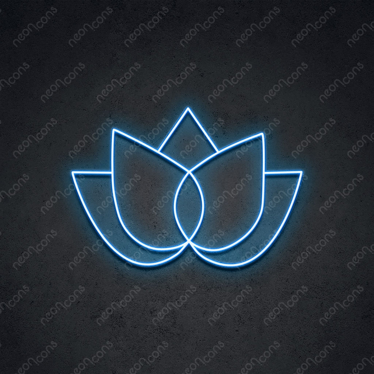 "Simple Lotus" LED Neon 45cm (1.5ft) / Ice Blue / LED Neon by Neon Icons