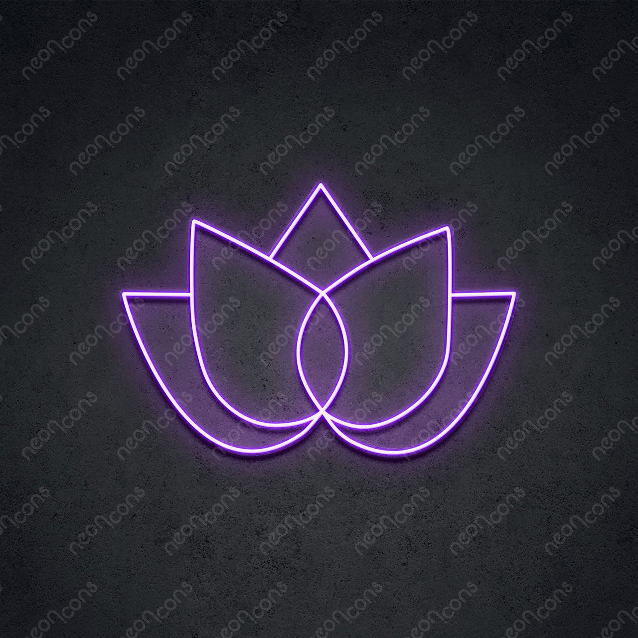 "Simple Lotus" LED Neon 45cm (1.5ft) / Purple / LED Neon by Neon Icons