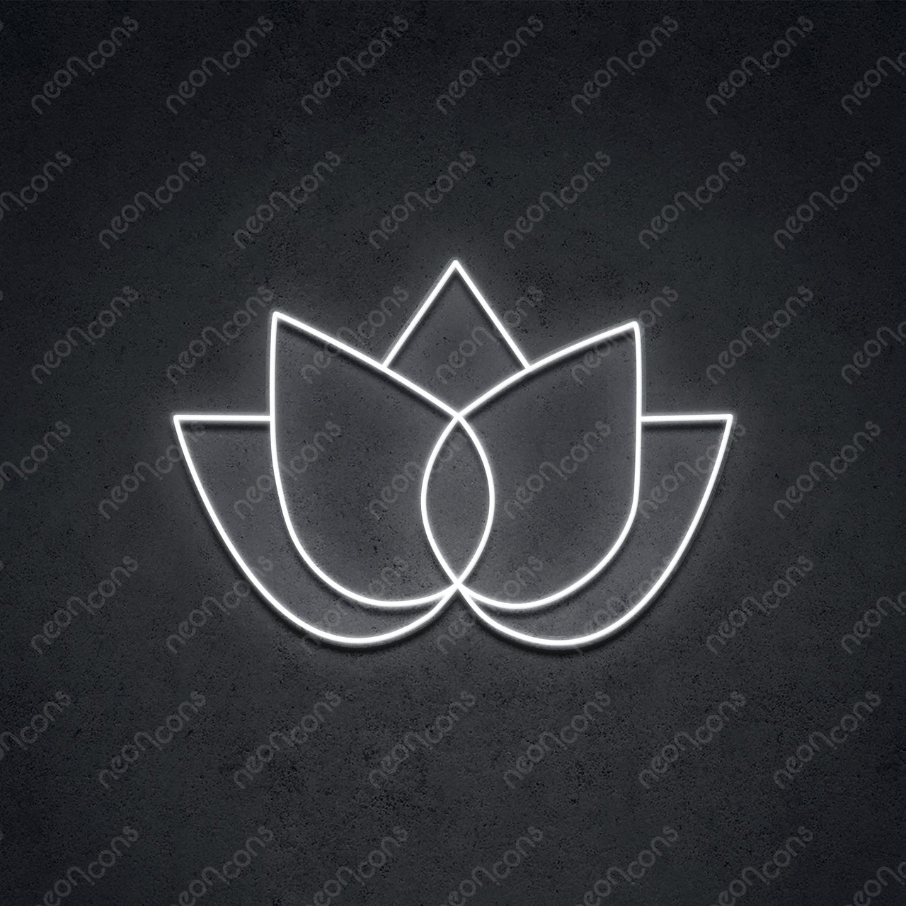 "Simple Lotus" LED Neon 45cm (1.5ft) / White / LED Neon by Neon Icons