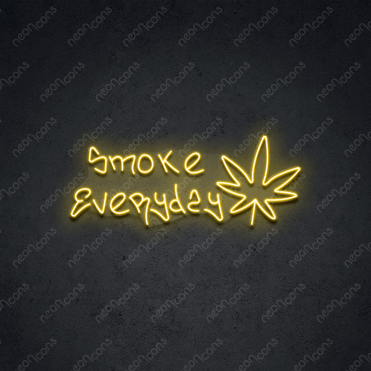 "Smoke Weed Everyday" Neon Sign 60cm (2ft) / Yellow / LED Neon by Neon Icons