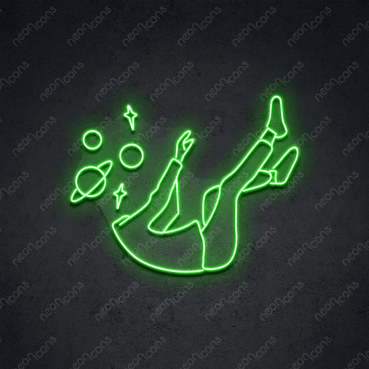 "Space Head" LED Neon 60cm (2ft) / Green / LED Neon by Neon Icons