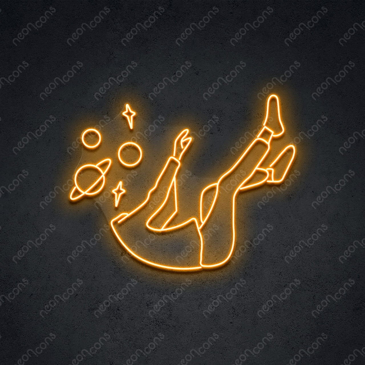 "Space Head" LED Neon 60cm (2ft) / Orange / LED Neon by Neon Icons