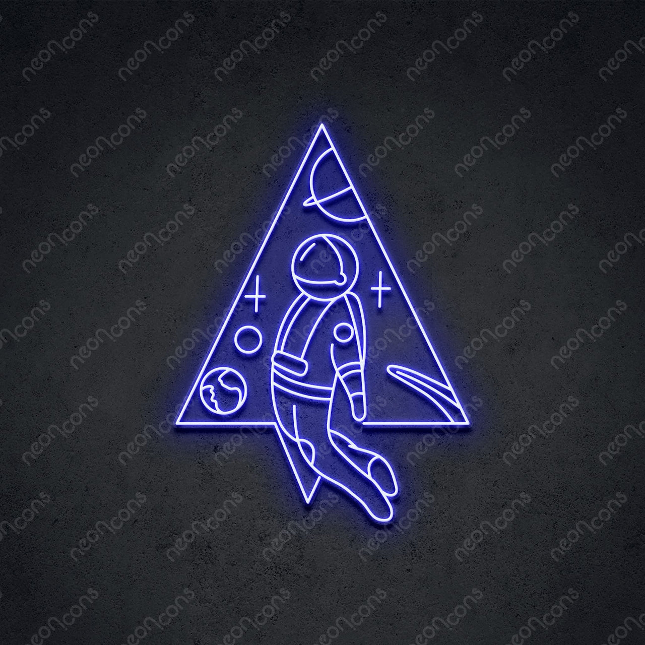 "Spaceman Triangle" LED Neon 60cm (2ft) / Blue / LED Neon by Neon Icons