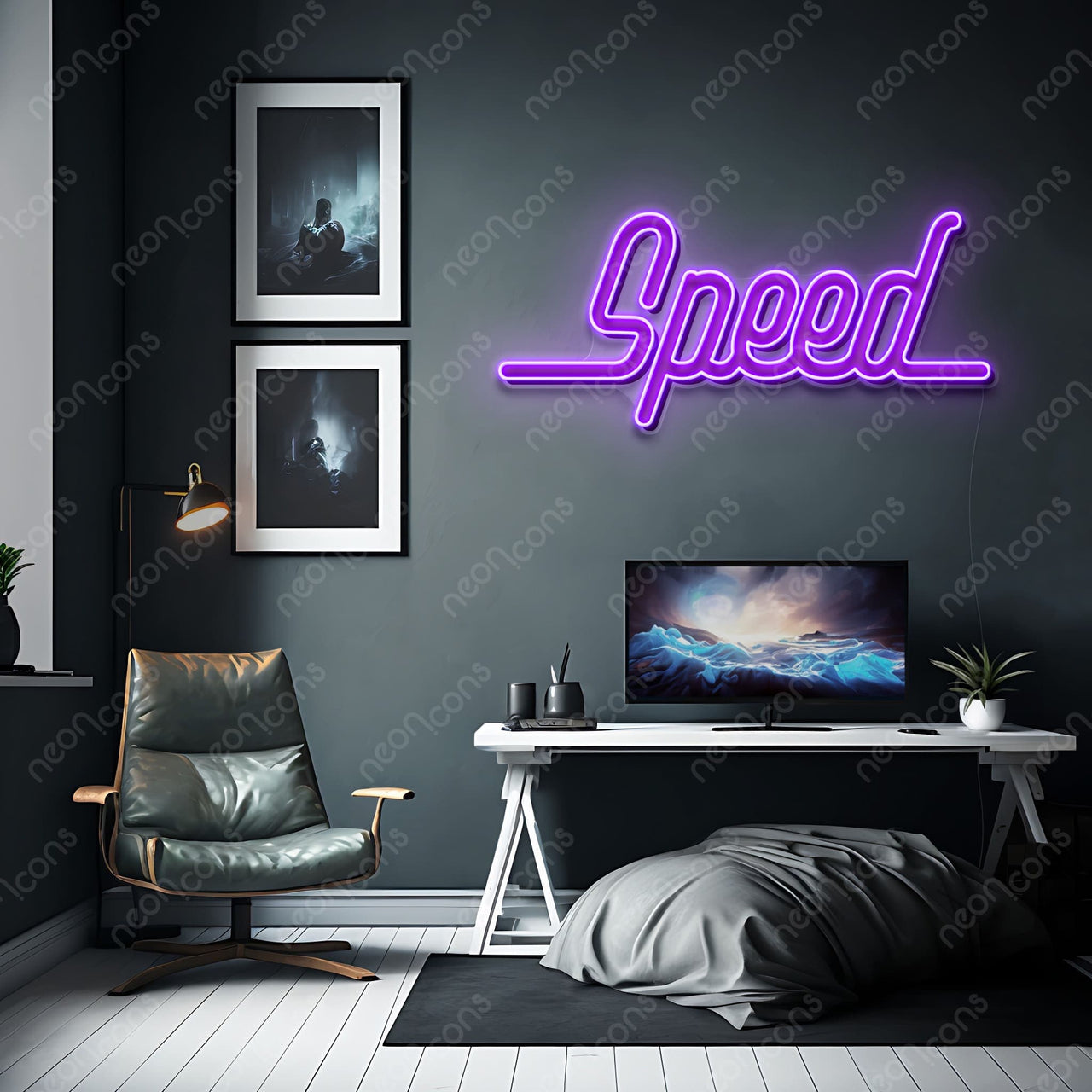 "Speed" LED Neon x Print by Neon Icons