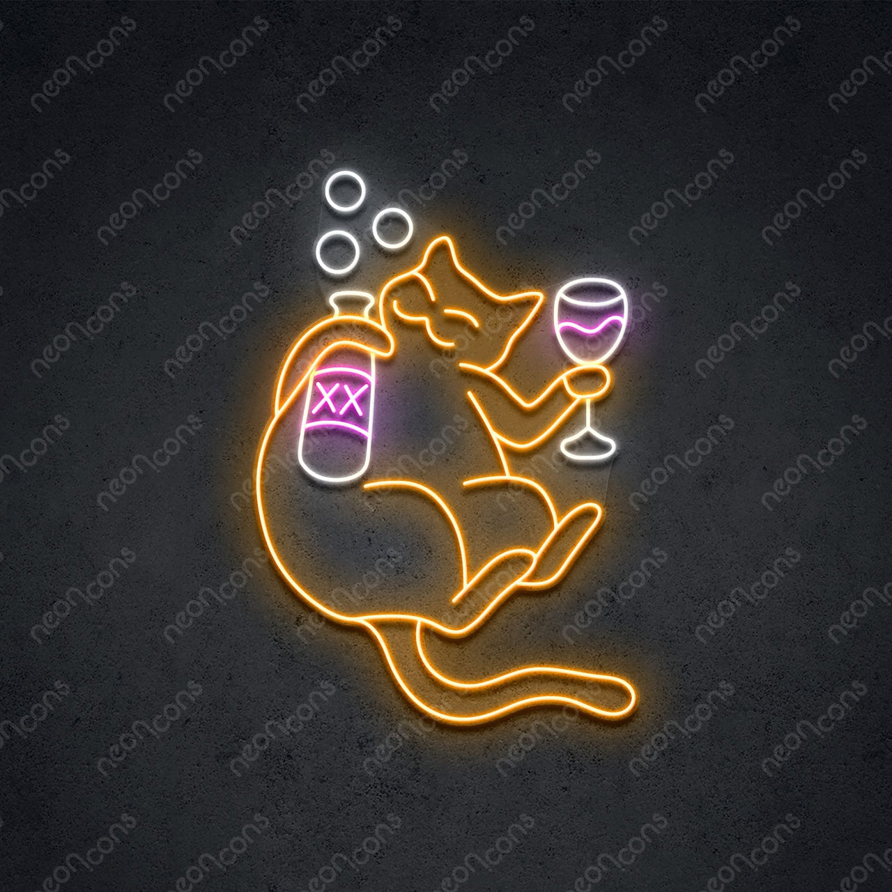 "Tabbed Out Tabby" LED Neon 45cm (1.5ft) / Pink / LED Neon by Neon Icons