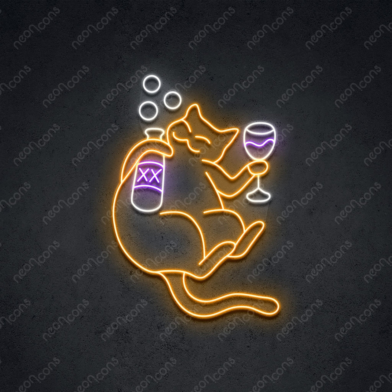 "Tabbed Out Tabby" LED Neon 45cm (1.5ft) / Purple / LED Neon by Neon Icons