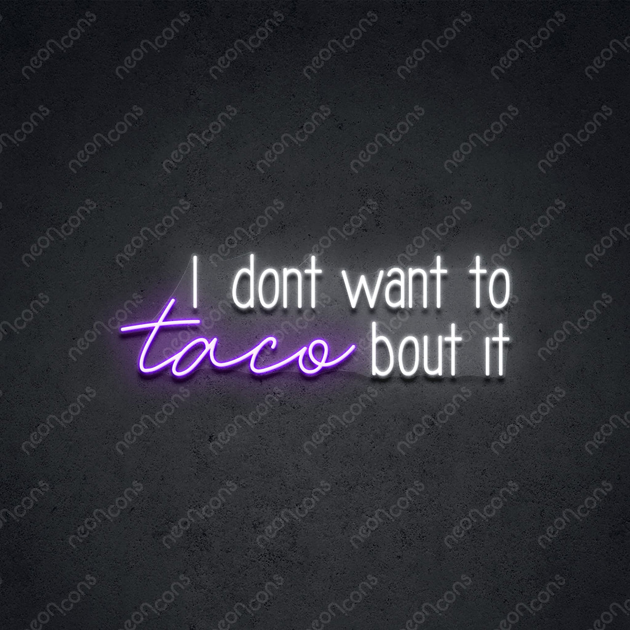 "Taco Bout It" LED Neon 60cm (2ft) / Purple / LED Neon by Neon Icons