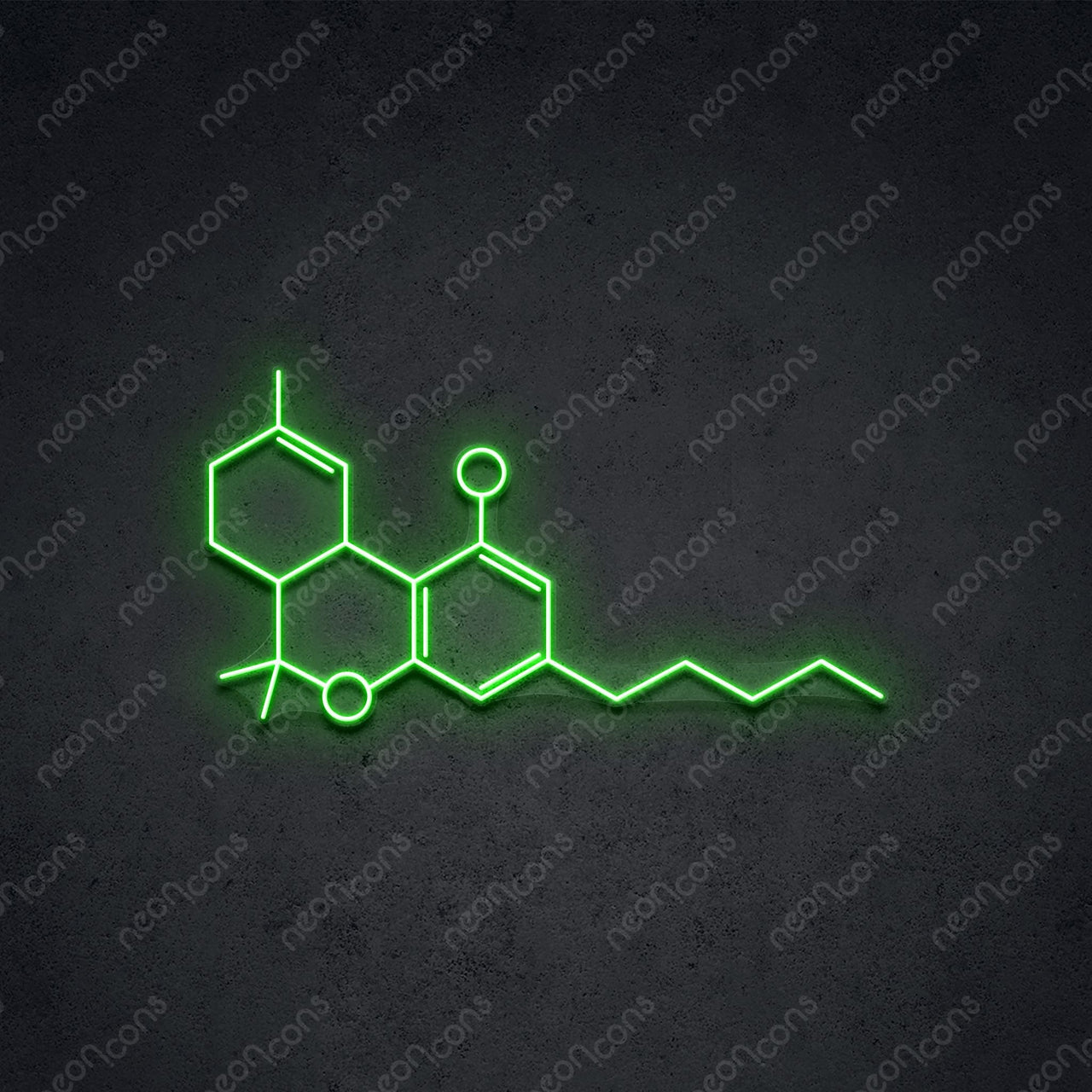 "THC Molecule" LED Neon 60cm (2ft) / Green / LED Neon by Neon Icons