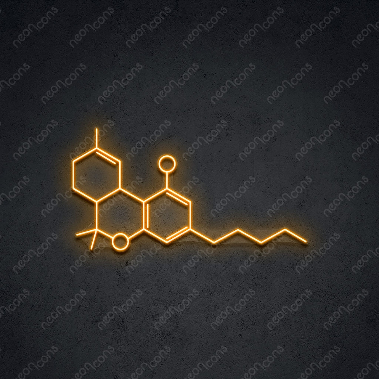 "THC Molecule" LED Neon 60cm (2ft) / Orange / LED Neon by Neon Icons