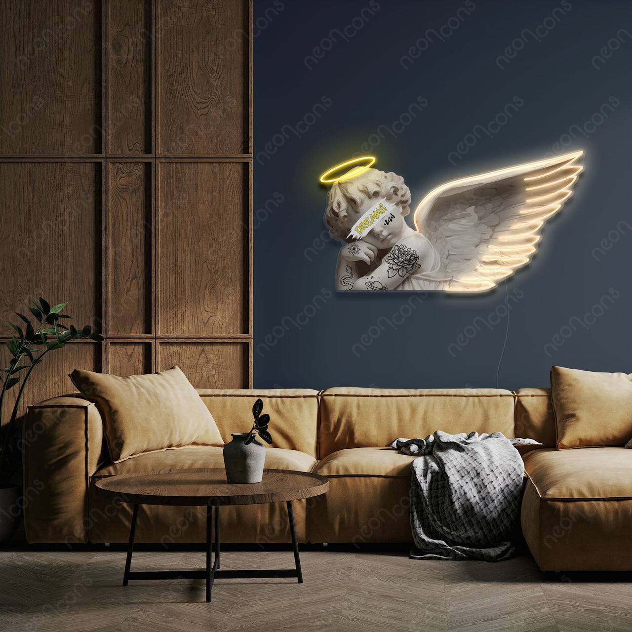 "Winging it" LED Neon x Print by Neon Icons