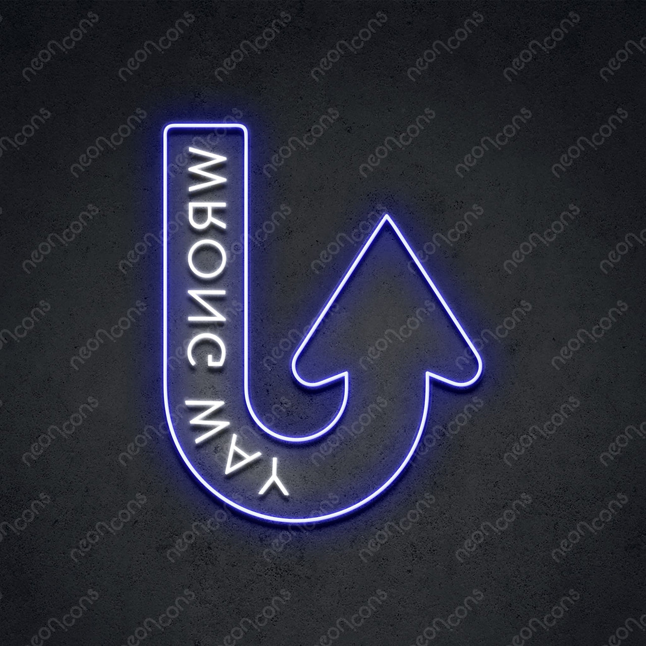 "Wrong Way" LED Neon 60cm (2ft) / Blue / LED Neon by Neon Icons