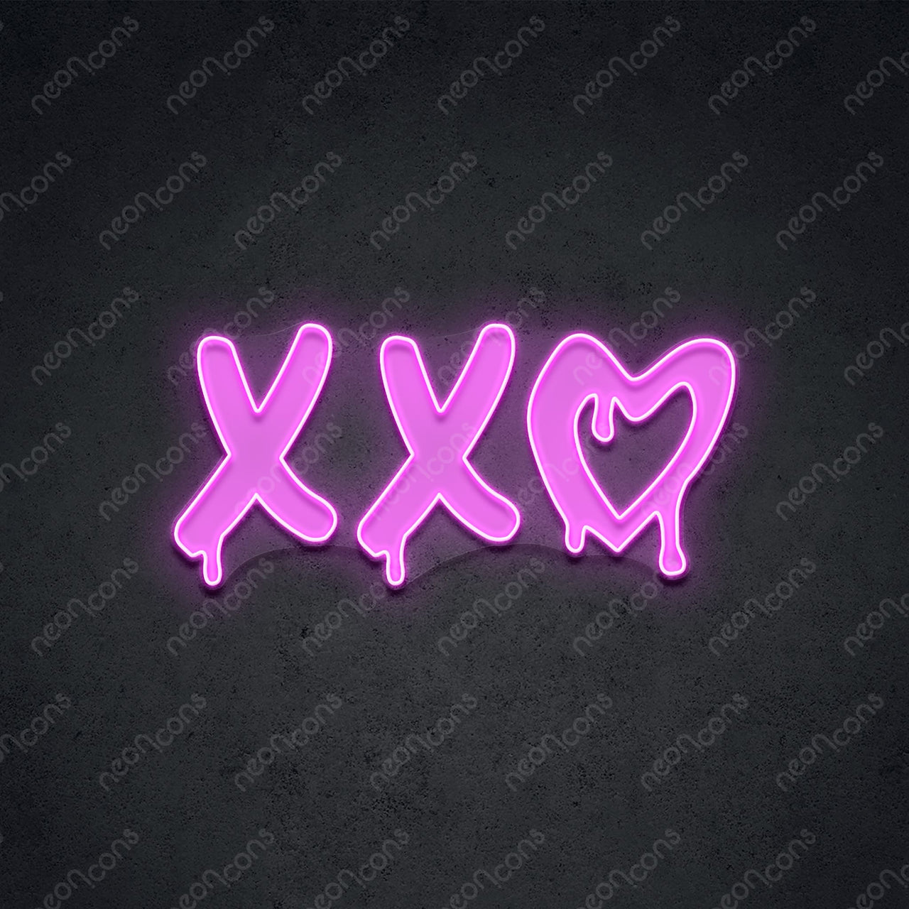 "XXO" LED Neon x Print 45cm (1.5ft) / Pink / LED Neon x Print by Neon Icons