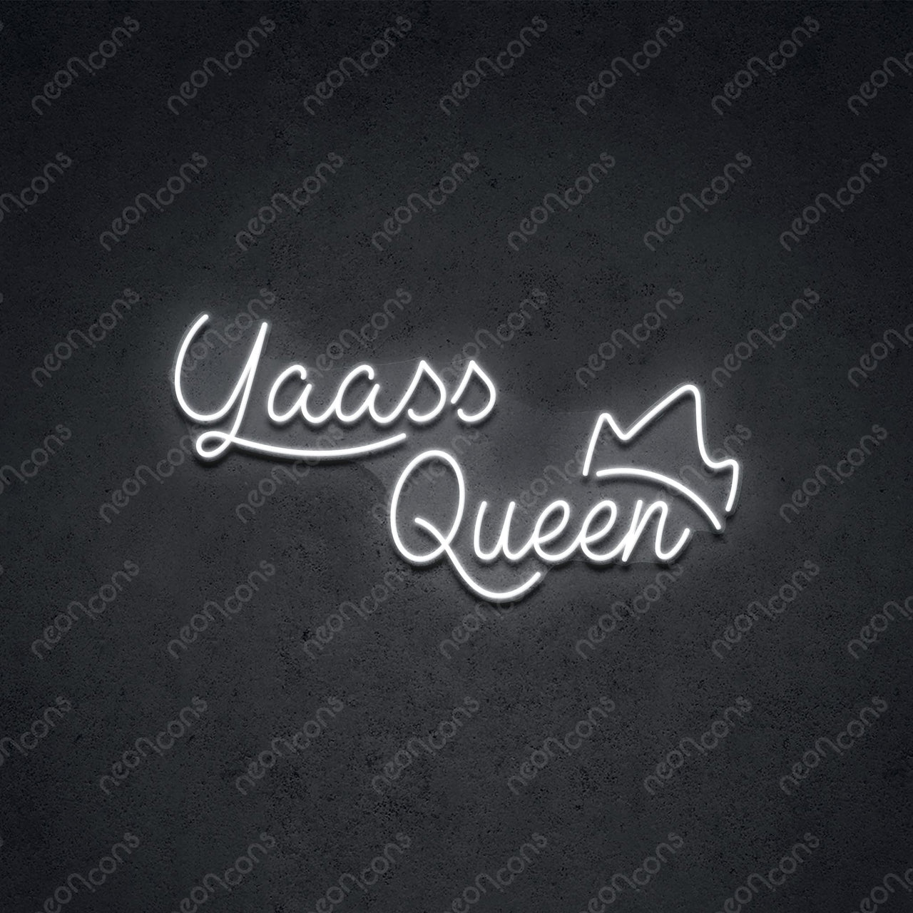 "Yaass Queen" LED Neon 45cm (1.5ft) / White / LED Neon by Neon Icons