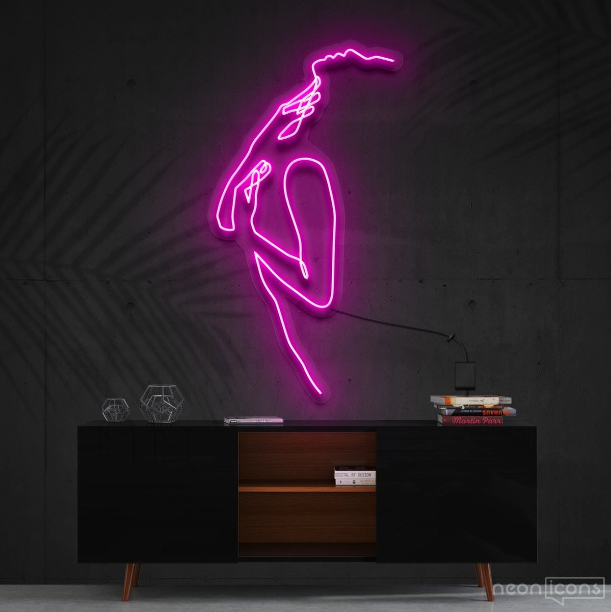 "A Minimalist Touch" Neon Sign 60cm (2ft) / Pink / Cut to Square by Neon Icons