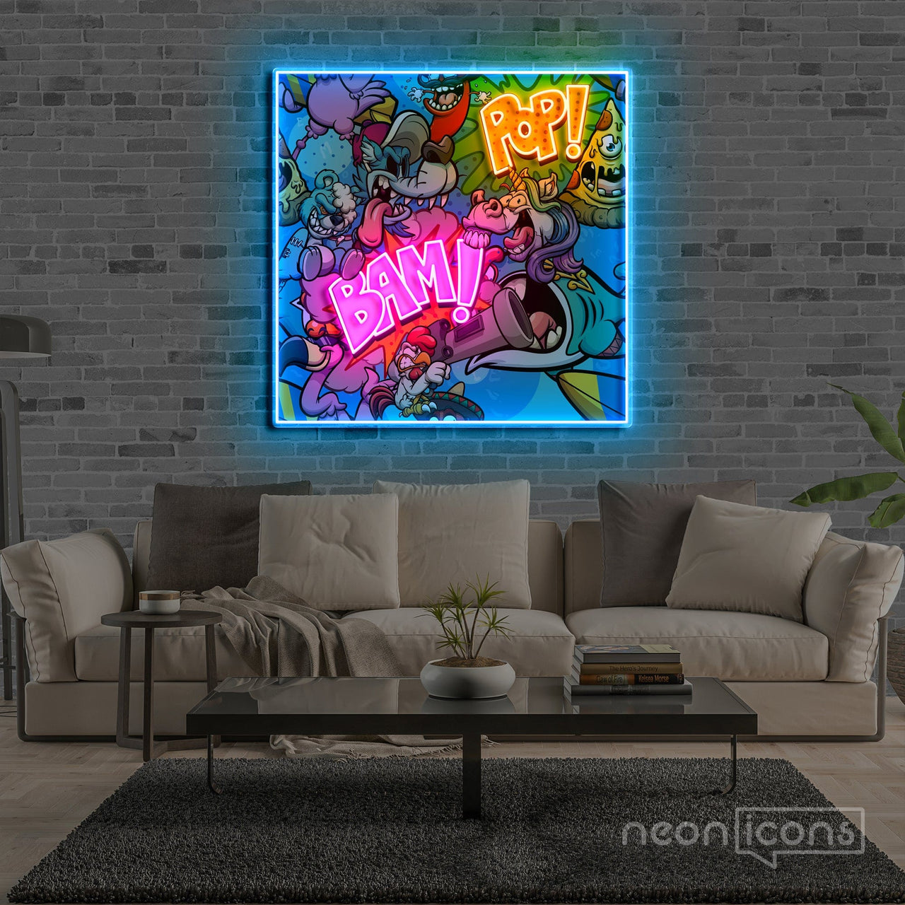 "Bam Pop"" Neon x Acrylic Artwork by Neon Icons