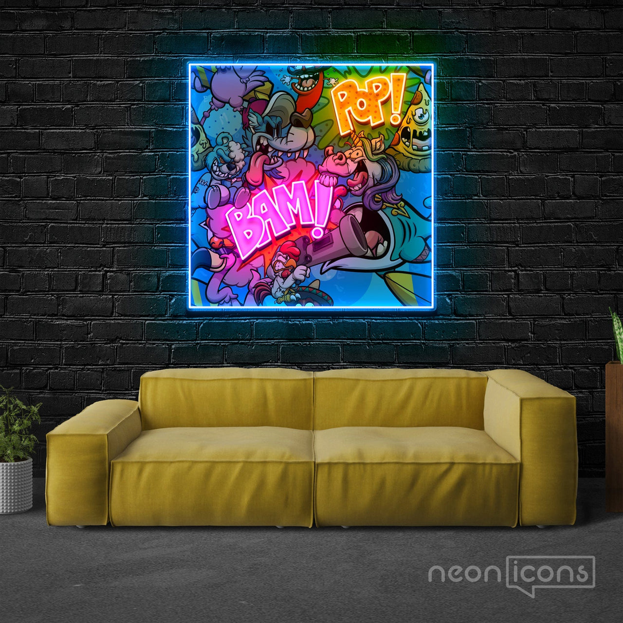 "Bam Pop"" Neon x Acrylic Artwork by Neon Icons