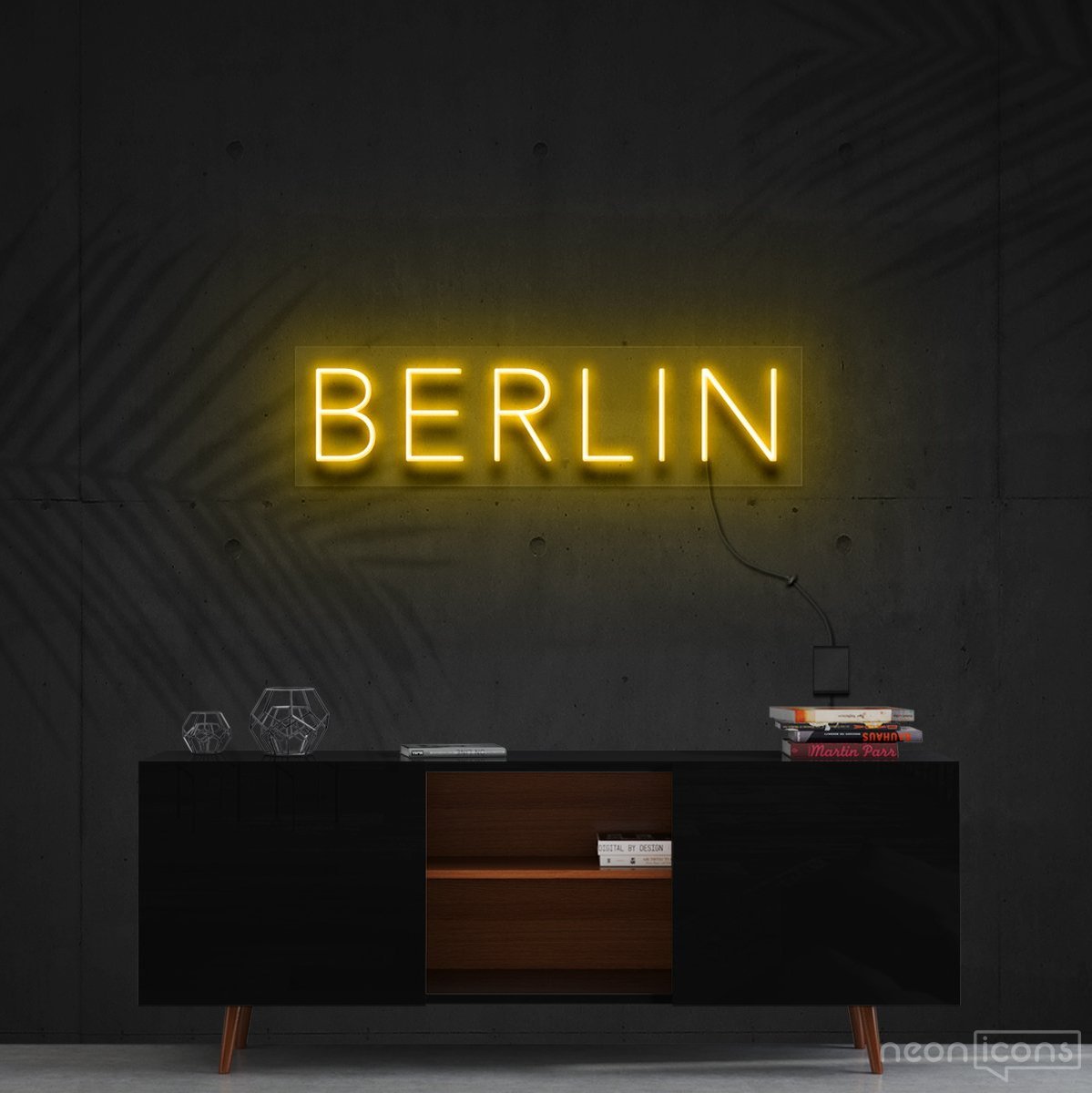 "Berlin" Neon Sign 60cm (2ft) / Yellow / Cut to Shape by Neon Icons