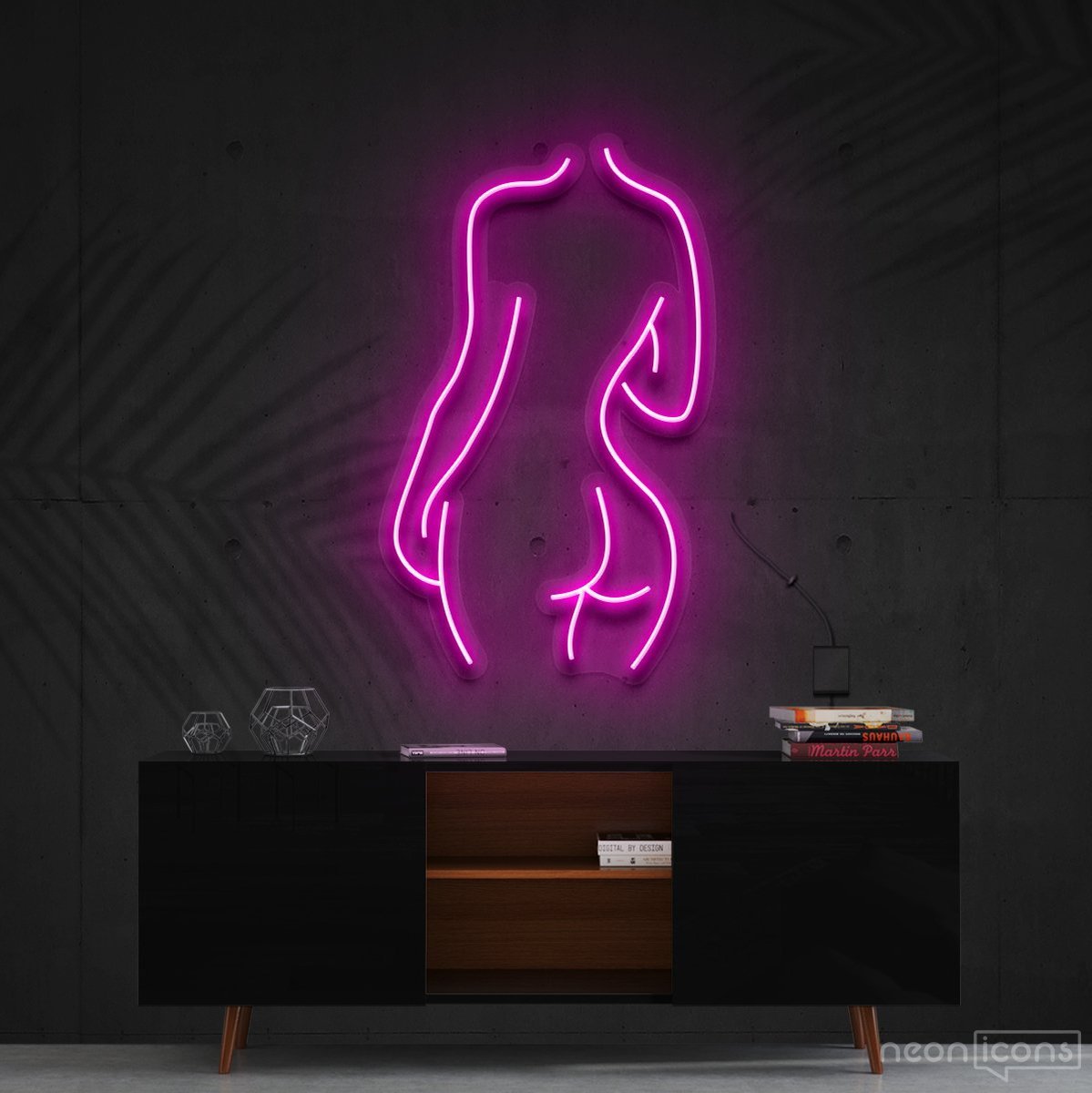 "Body Outline" Neon Sign 60cm (2ft) / Pink / Cut to Shape by Neon Icons