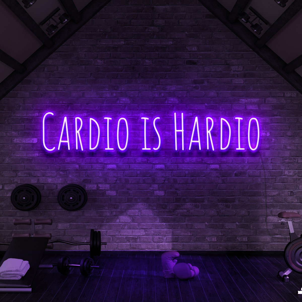 "Cardio is Hardio" Neon Sign for Gyms & Fitness Studios by Neon Icons