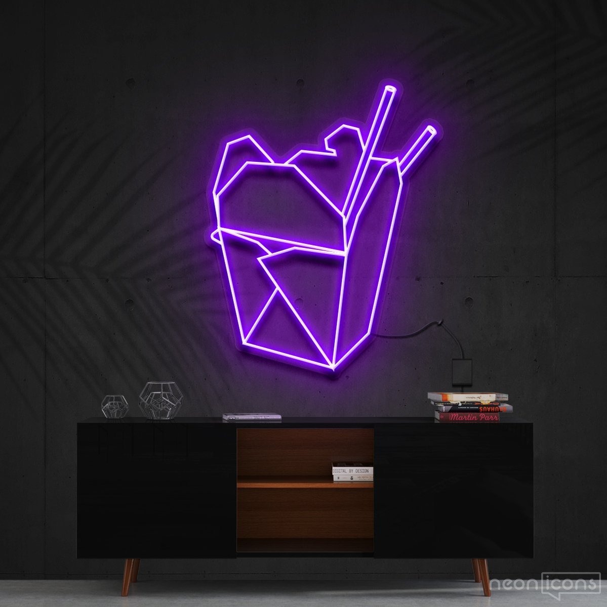 "Chinese Takeout" Neon Sign 60cm (2ft) / Purple / Cut to Shape by Neon Icons