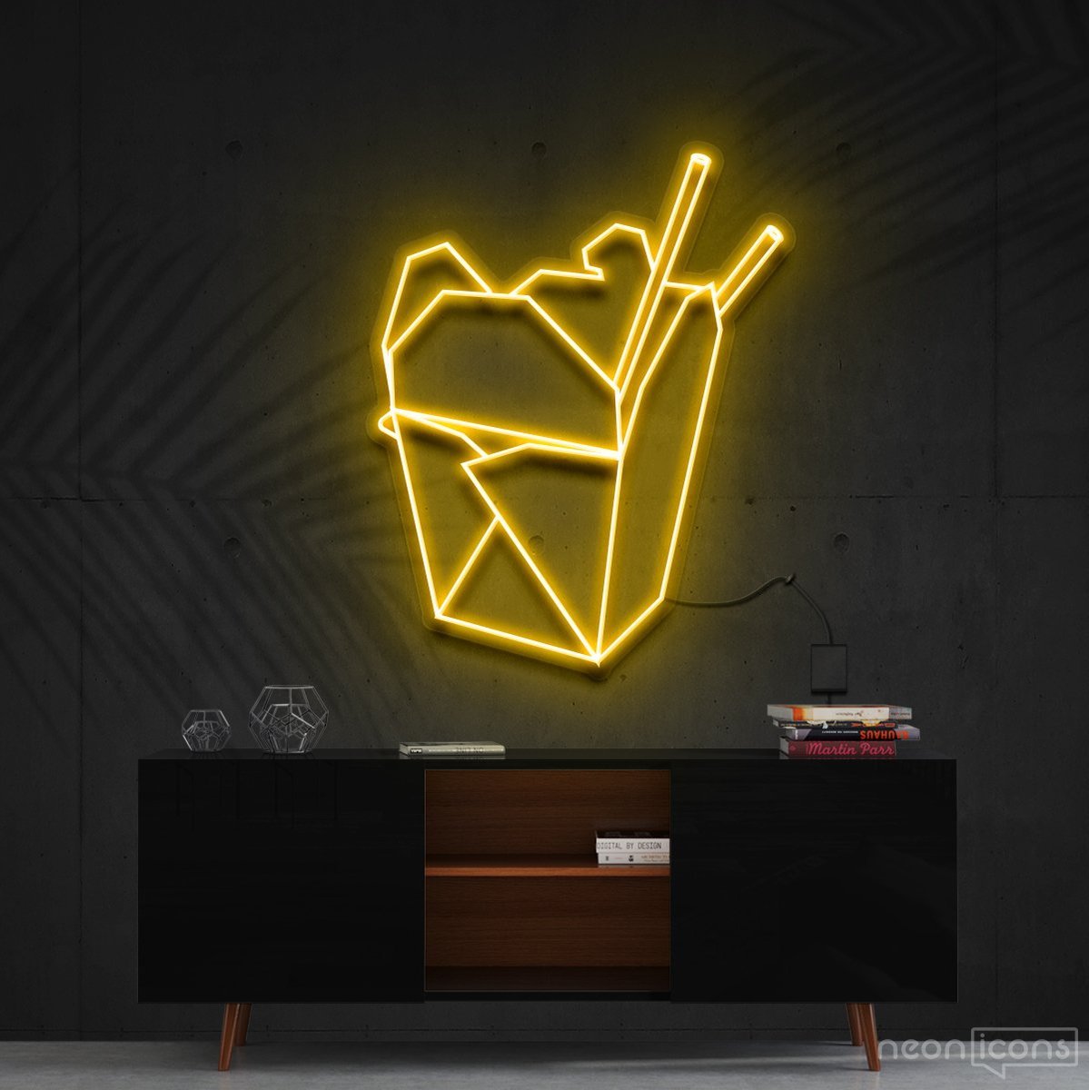 "Chinese Takeout" Neon Sign 60cm (2ft) / Yellow / Cut to Shape by Neon Icons