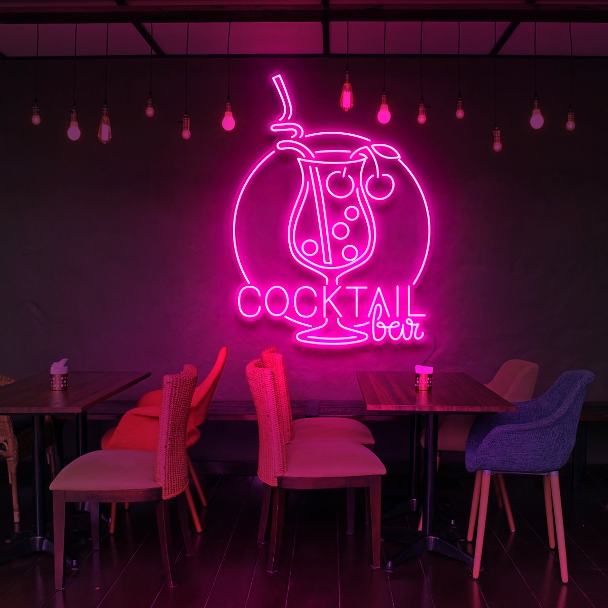 "Cocktail Bar" Neon Sign for Bars & Restaurants 90cm (3ft) / Pink / LED Neon by Neon Icons