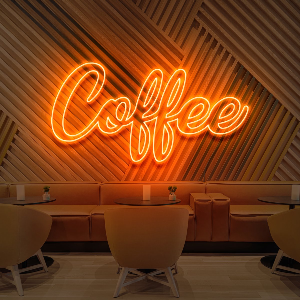 "Coffee" Neon Sign for Cafés 60cm (2ft) / Orange / LED Neon by Neon Icons