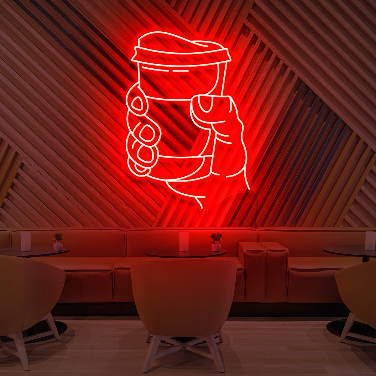 "Cup O' Joe" Neon Sign for Cafés 60cm (2ft) / Red / LED Neon by Neon Icons