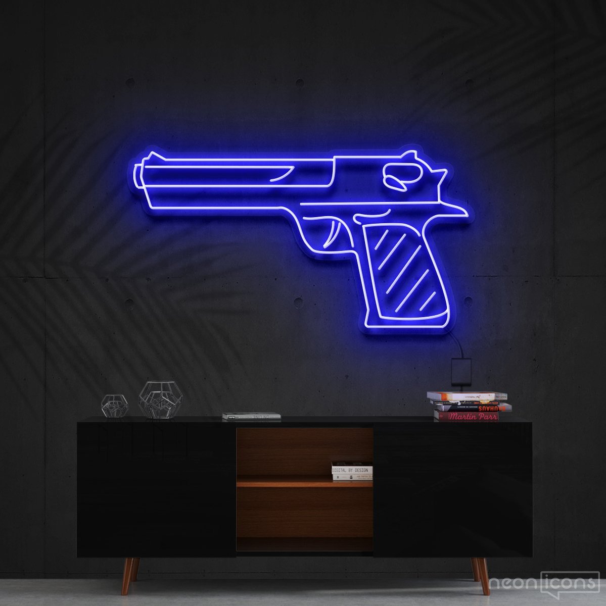 "Desert Eagle" Neon Sign 60cm (2ft) / Blue / Cut to Shape by Neon Icons