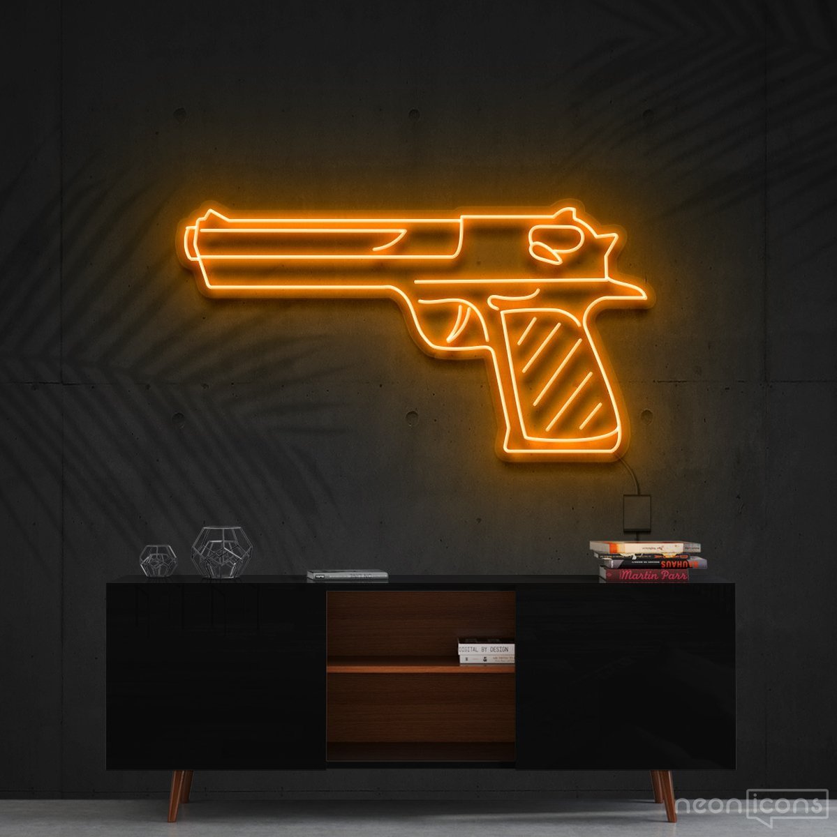 "Desert Eagle" Neon Sign 60cm (2ft) / Orange / Cut to Shape by Neon Icons