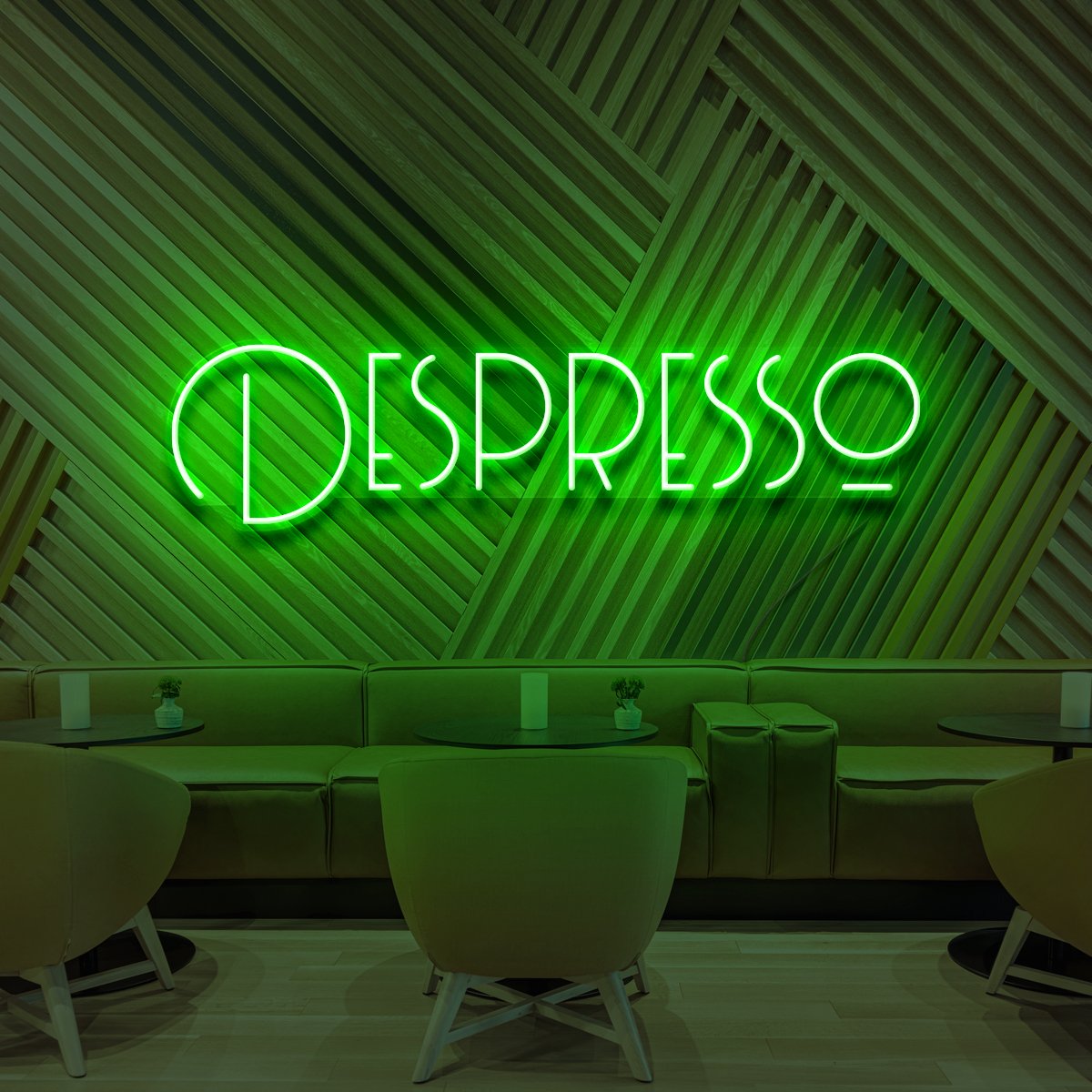 "Despresso" Neon Sign for Cafés 60cm (2ft) / Green / LED Neon by Neon Icons