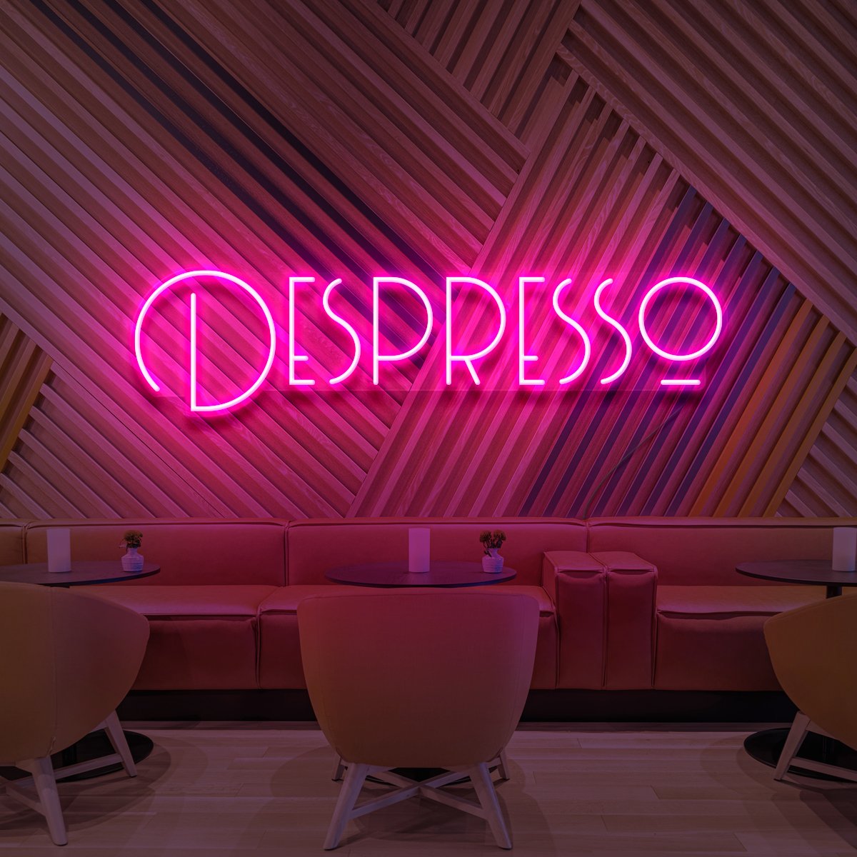 "Despresso" Neon Sign for Cafés 60cm (2ft) / Pink / LED Neon by Neon Icons