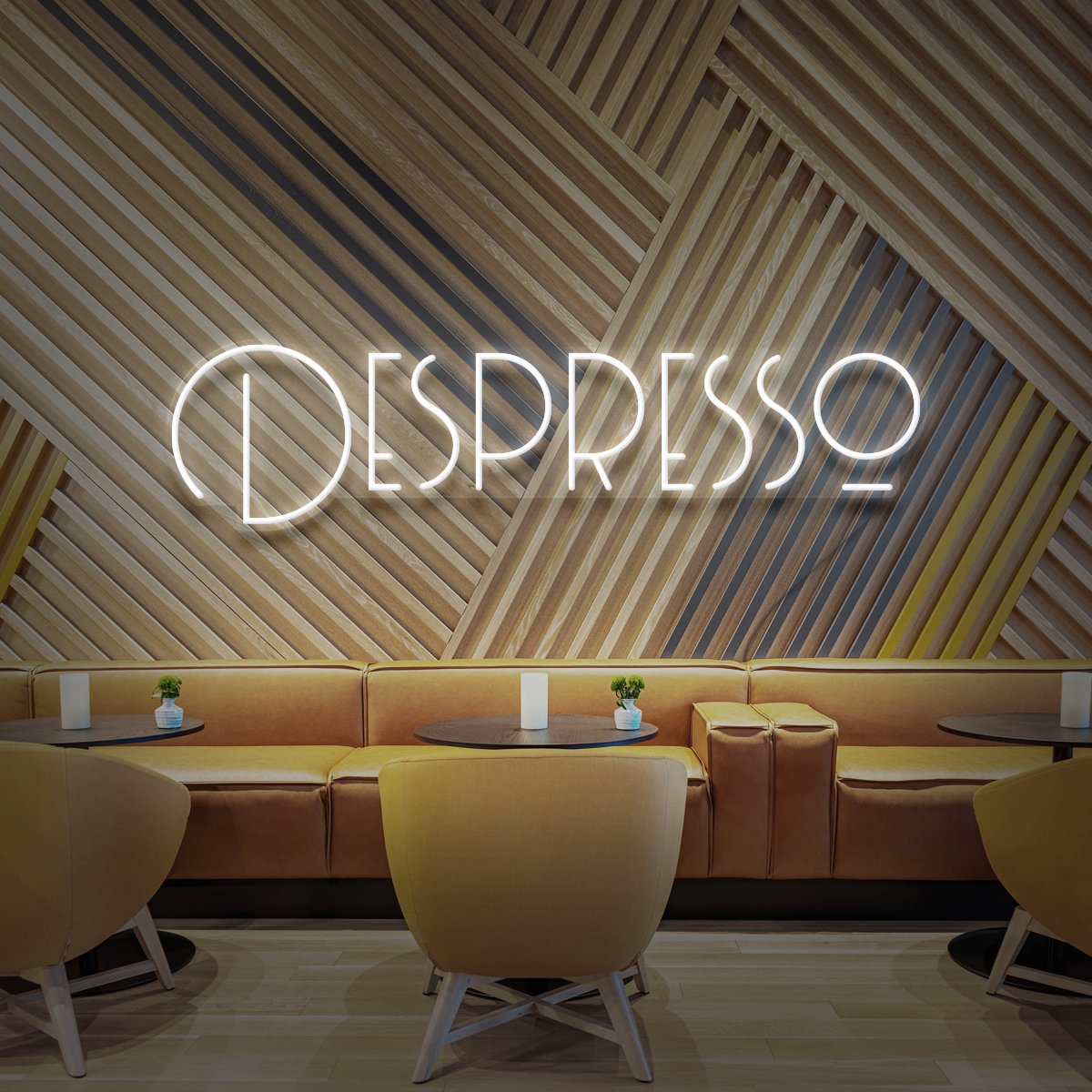 "Despresso" Neon Sign for Cafés 60cm (2ft) / White / LED Neon by Neon Icons