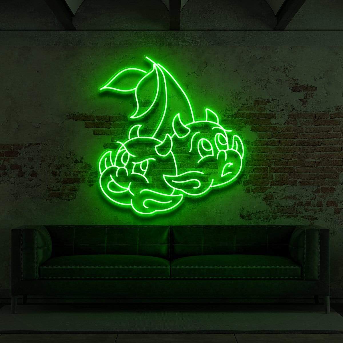 "Devil Cherries" Neon Sign for Tattoo Parlours 60cm (2ft) / Green / LED Neon by Neon Icons