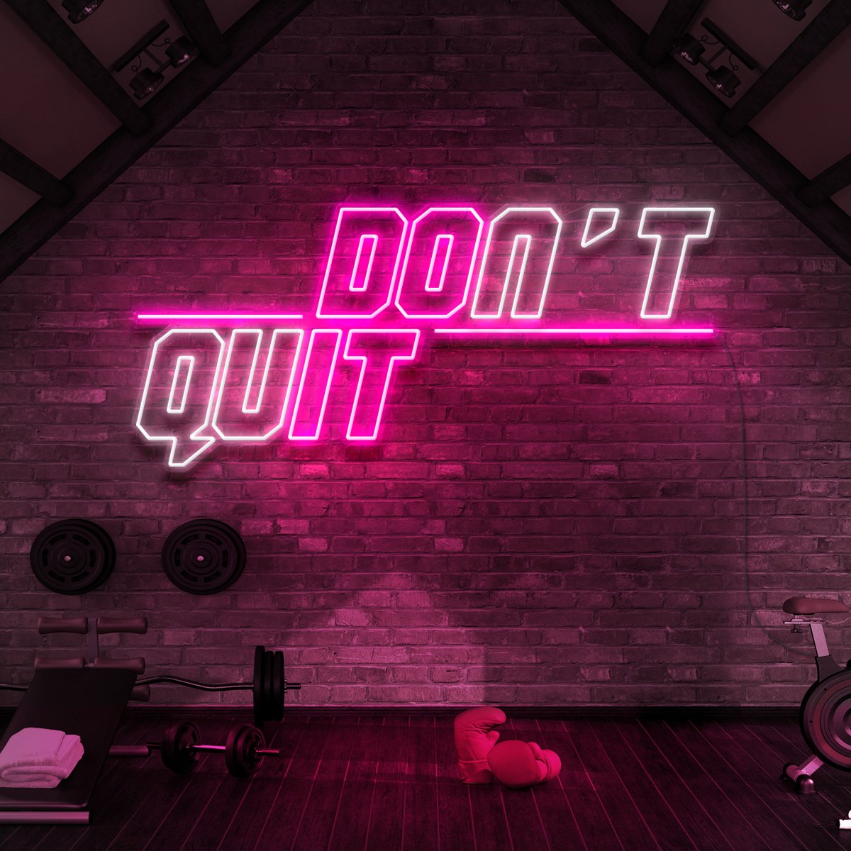 "Don't Quit (Do It)" Neon Sign for Gyms & Fitness Studios 90cm (3ft) / Pink / LED Neon by Neon Icons