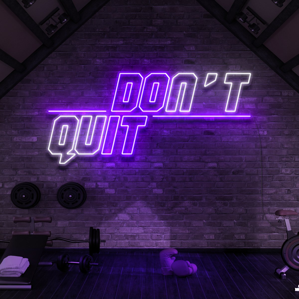 "Don't Quit (Do It)" Neon Sign for Gyms & Fitness Studios 90cm (3ft) / Purple / LED Neon by Neon Icons