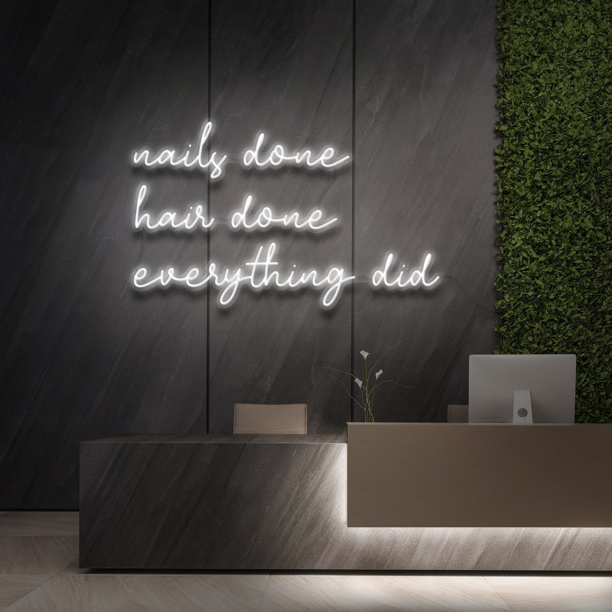 "Everything Did" Neon Sign for Beauty Salons & Cosmetic Studios 90cm (3ft) / White / LED Neon by Neon Icons