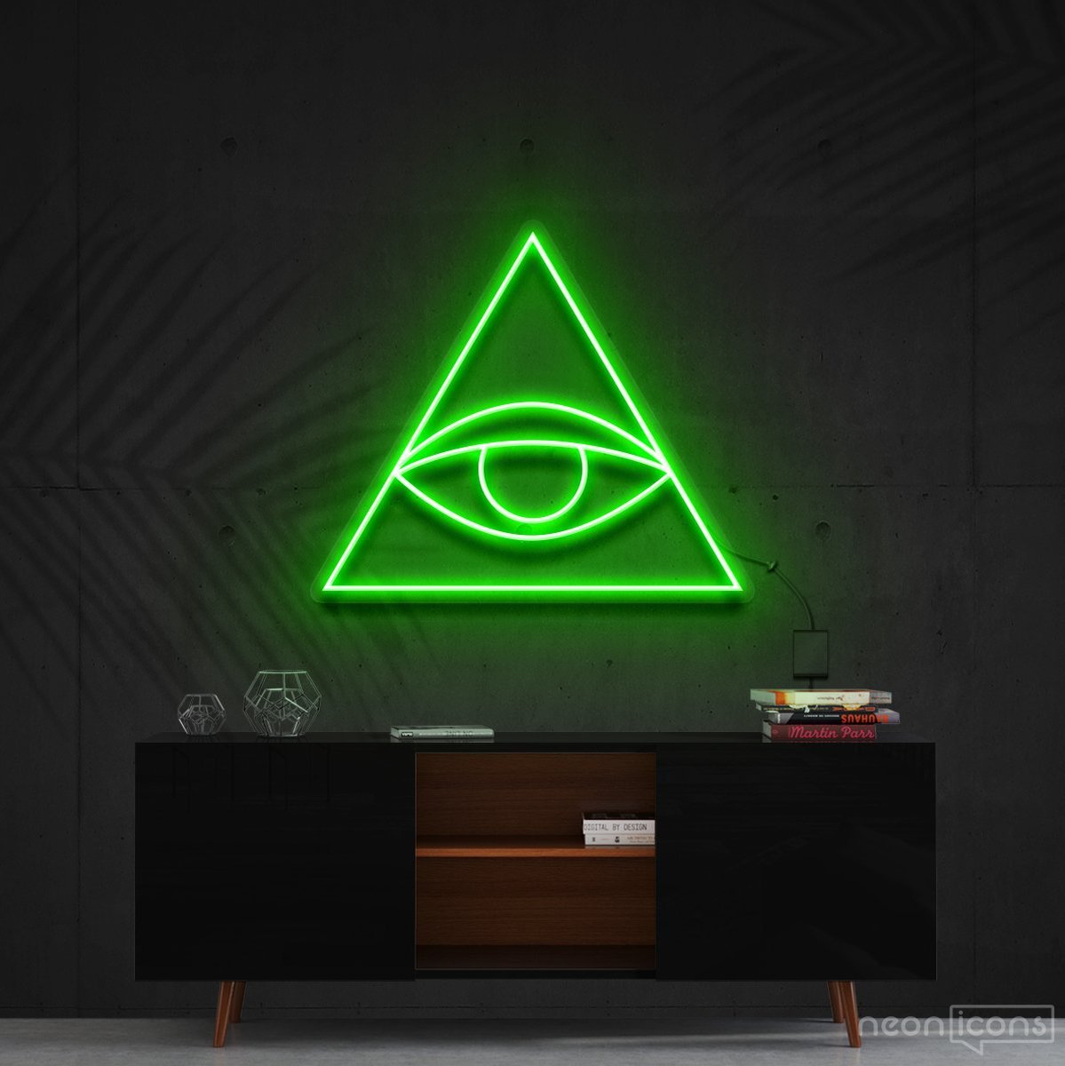 "Evil Eye" Neon Sign 60cm (2ft) / Green / Cut to Shape by Neon Icons