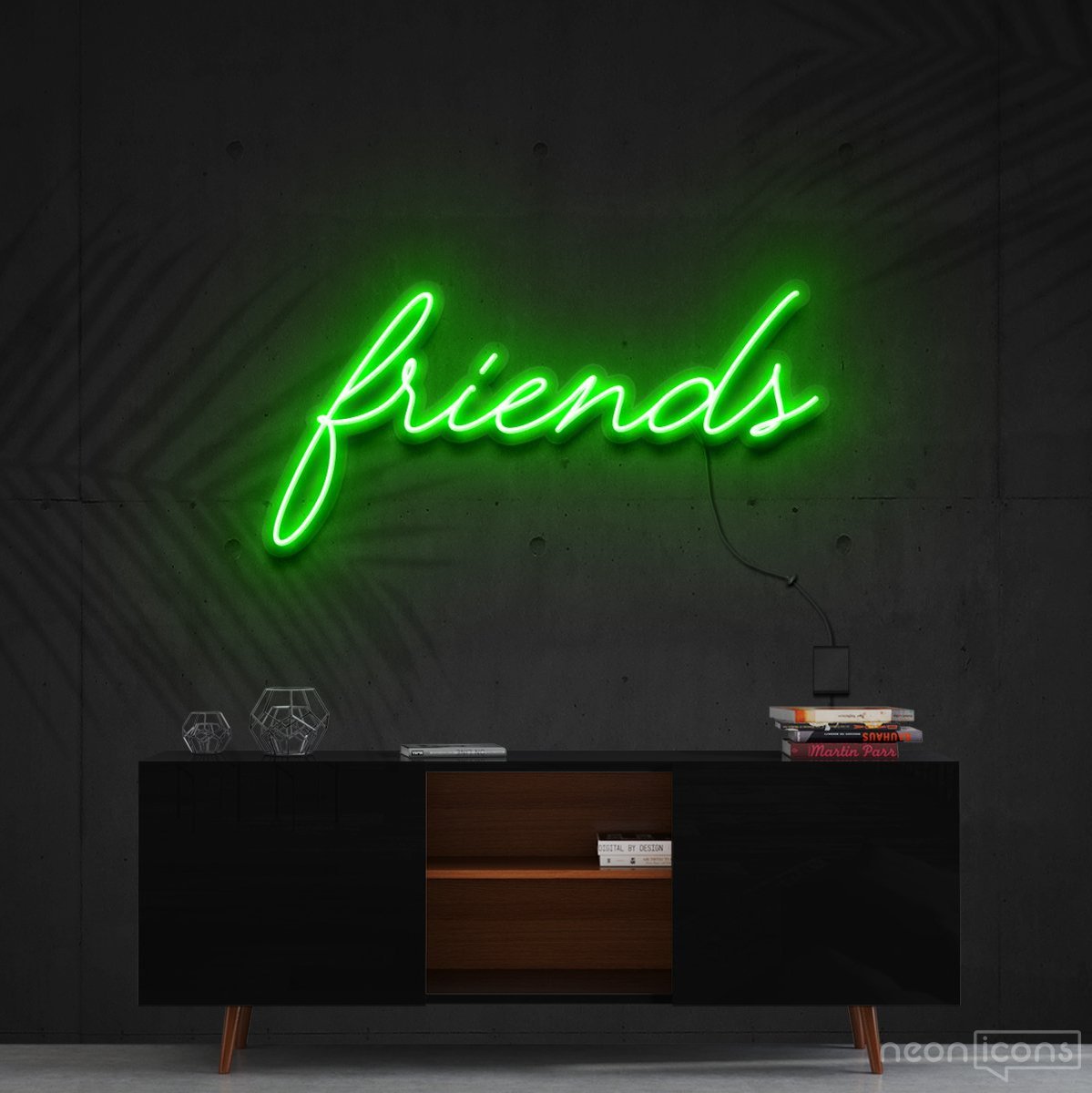 "Friends" Neon Sign 60cm (2ft) / Green / Cut to Shape by Neon Icons