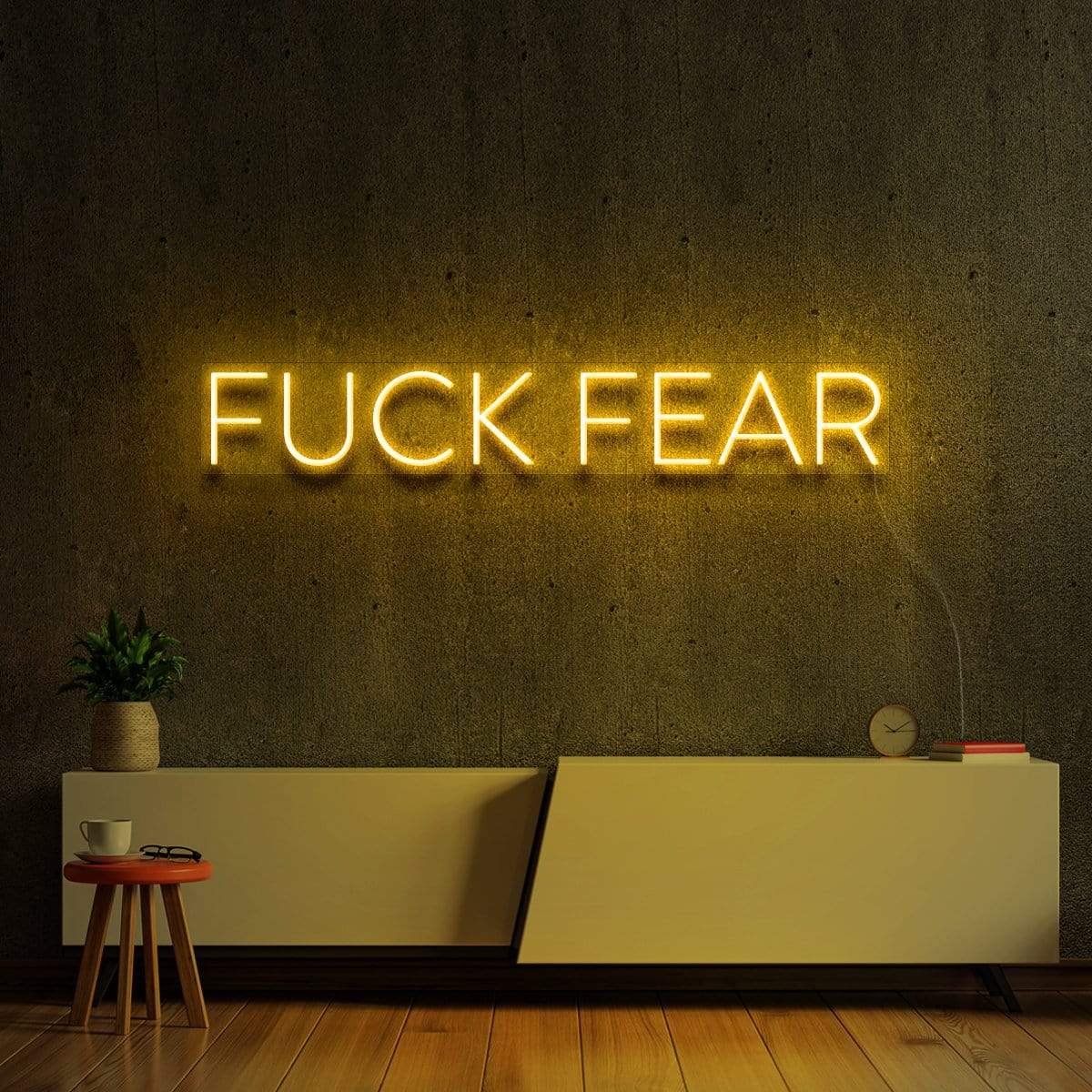 "FUCK FEAR" Neon Sign 60cm (2ft) / Yellow / LED Neon by Neon Icons