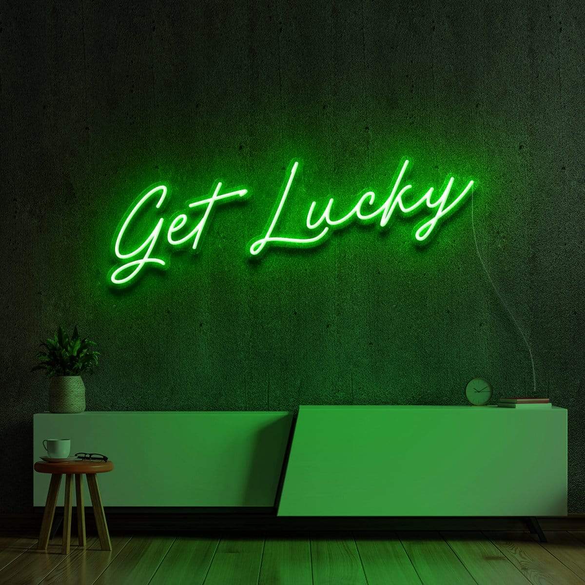 "Get Lucky" Neon Sign 60cm (2ft) / Green / LED Neon by Neon Icons