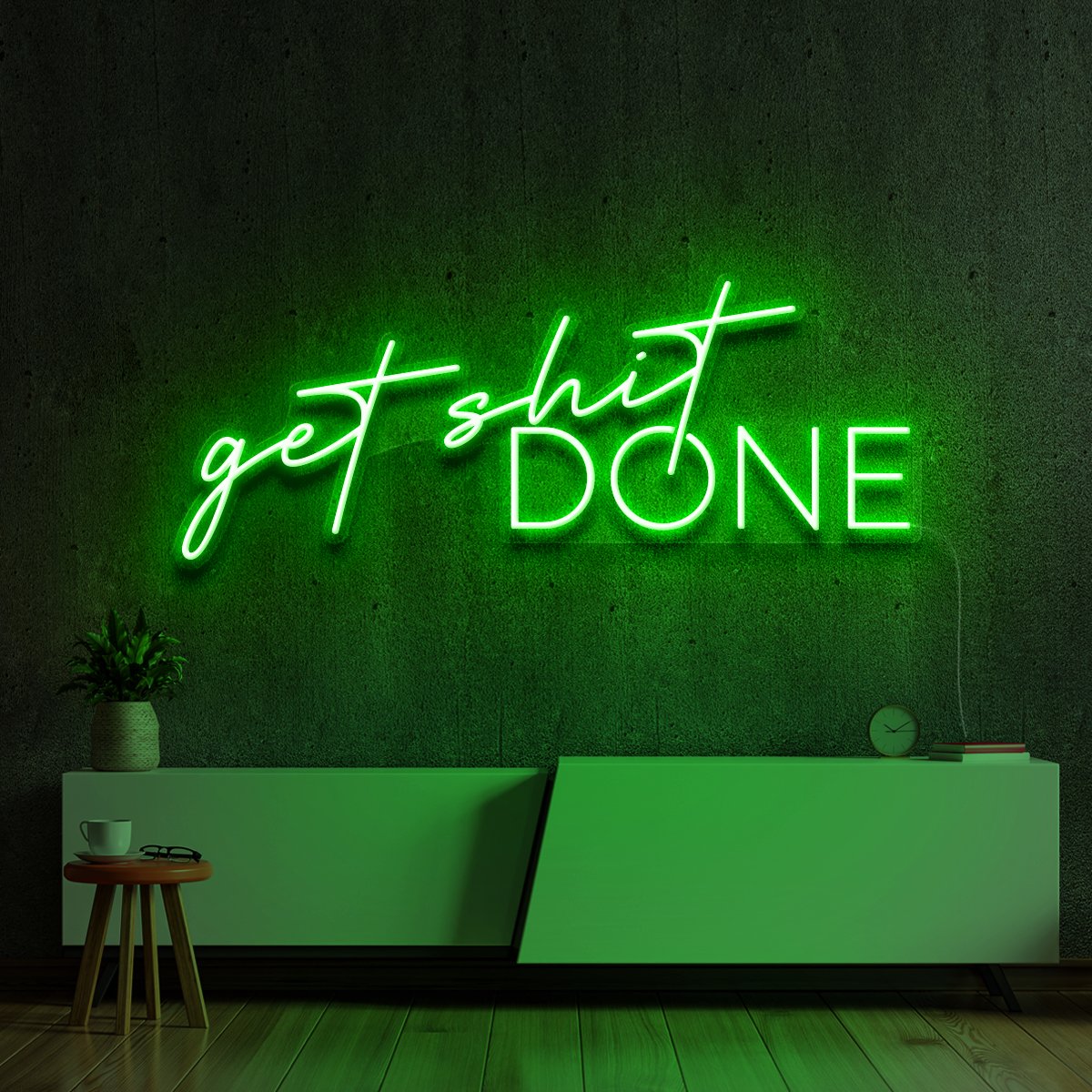 "Get Shit Done" Neon Sign 60cm (2ft) / Green / LED Neon by Neon Icons