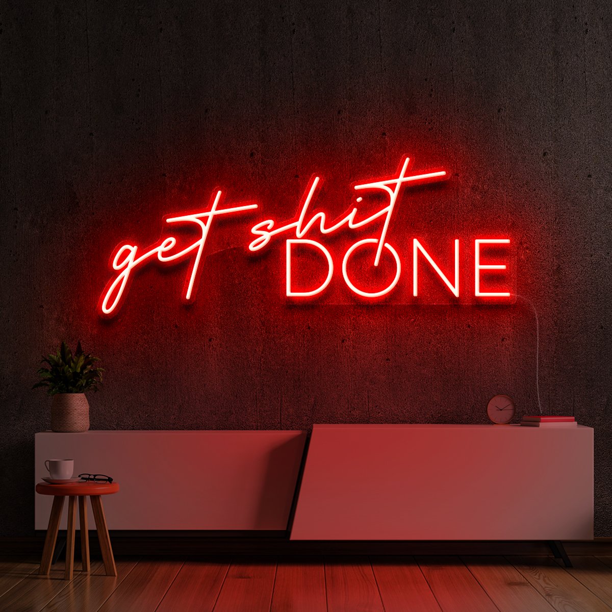 "Get Shit Done" Neon Sign 60cm (2ft) / Red / LED Neon by Neon Icons