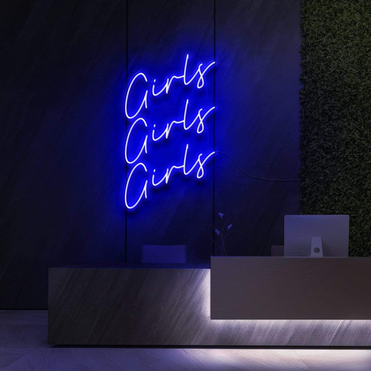 "Girls Girls Girls" Neon Sign for Beauty & Cosmetic Studios 60cm (2ft) / Blue / LED Neon by Neon Icons