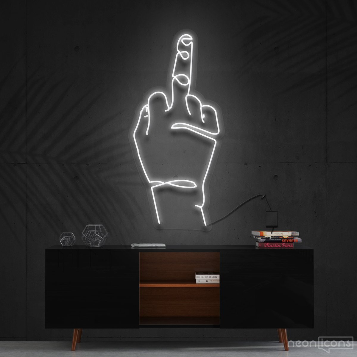 "Go F**k Yourself" Neon Sign 60cm (2ft) / White / Cut to Shape by Neon Icons